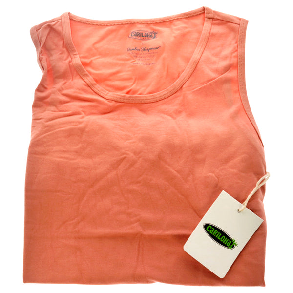 Bamboo Sleep Tank Top - Coral by Cariloha for Women - 1 Pc T-Shirt (L)