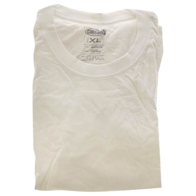 Bamboo Crew Tee - White by Cariloha for Men - 1 Pc T-Shirt (XL)