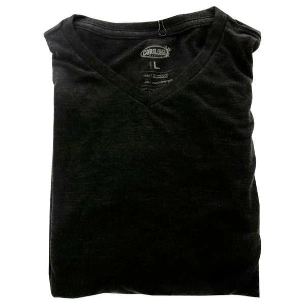 Bamboo V-Neck Tee - Charcoal Heather by Cariloha for Men - 1 Pc T-Shirt (L)