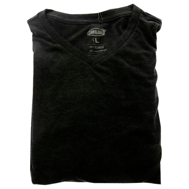Bamboo V-Neck Tee - Charcoal Heather by Cariloha for Men - 1 Pc T-Shirt (L)