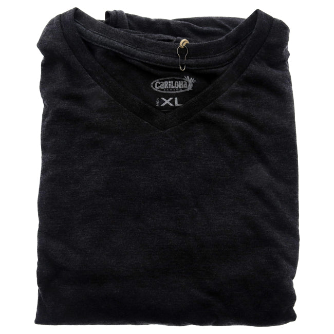 Bamboo V-Neck Tee T-Shirt - Charcoal Heather by Cariloha for Men - 1 Pc T-Shirt (XL)