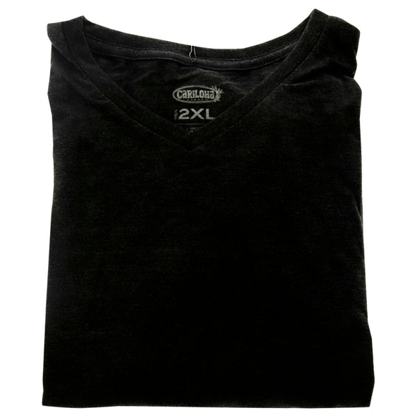Bamboo V-Neck Tee T-Shirt - Charcoal Heather by Cariloha for Men - 1 Pc T-Shirt (2XL)