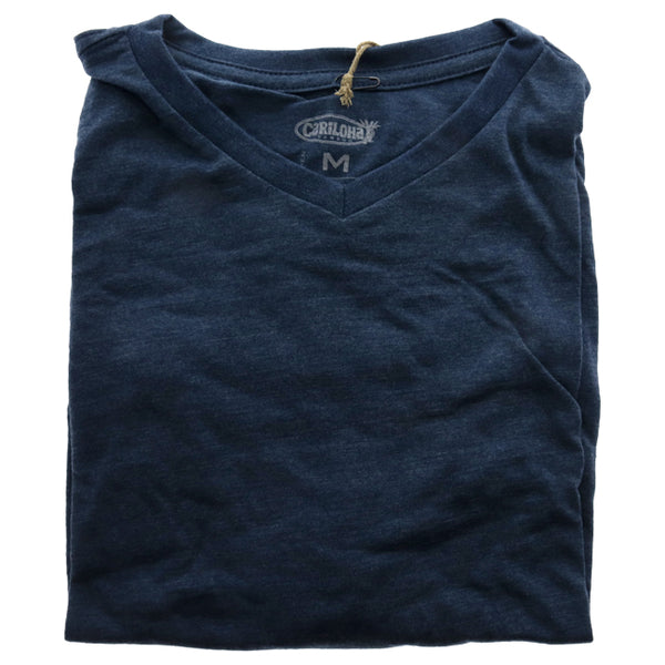 Bamboo V-Neck Tee T-Shirt - Bermuda Blue by Cariloha for Men - 1 Pc T-Shirt (M)