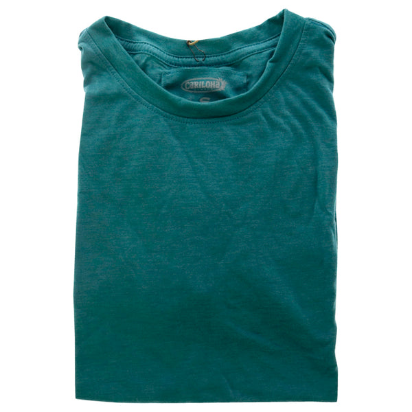 Bamboo Crew Tee - Tropical Teal Heather by Cariloha for Women - 1 Pc T-Shirt (S)