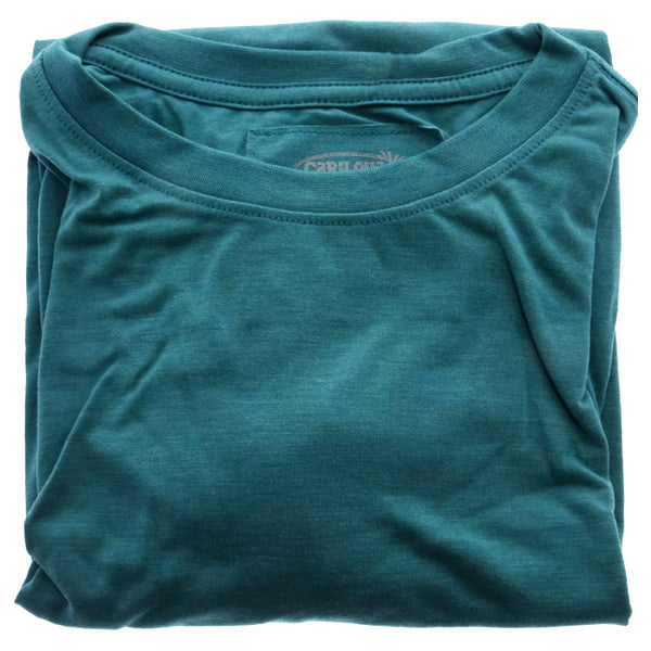Bamboo Crew Tee - Tropical Teal Heather by Cariloha for Women - 1 Pc T-Shirt (M)