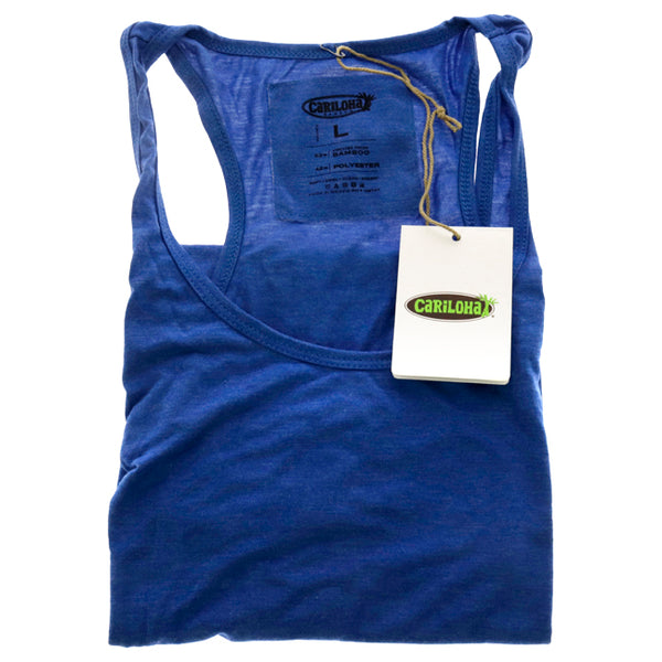 Bamboo Racer Tank - Reef Blue Heather by Cariloha for Women - 1 Pc Tank Top (L)