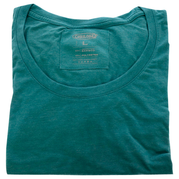 Bamboo Scoop Tee - Tropical Teal Heather by Cariloha for Women - 1 Pc T-Shirt (L)