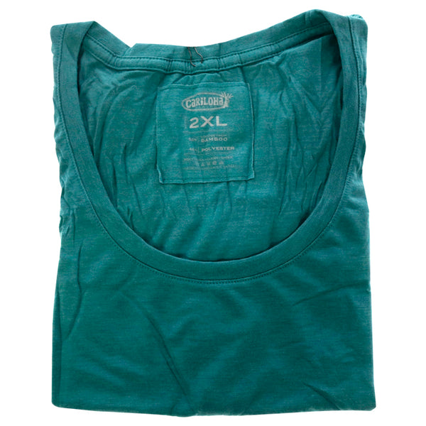Bamboo Scoop Tee - Tropical Teal Heather by Cariloha for Women - 1 Pc T-Shirt (2XL)