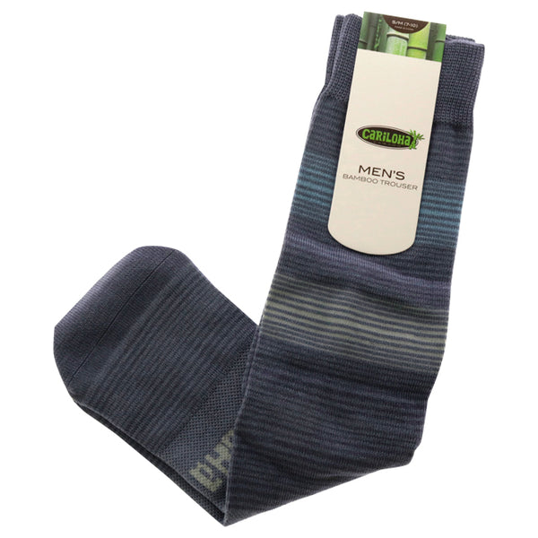 Bamboo Trouser Socks - Stripes Blue by Cariloha for Men - 1 Pair Socks (S/M)