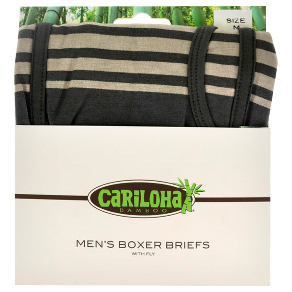 Bamboo Boxer Briefs - Shoreline Gray Stripe by Cariloha for Men - 1 Pc Boxer (M)