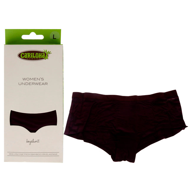 Bamboo Boyshort Briefs - Merlot by Cariloha for Women - 1 Pc Underwear (L)