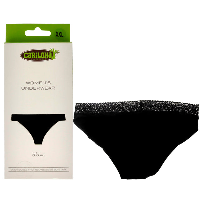 Bamboo Lace Bikini - Black by Cariloha for Women - 1 Pc Underwear (2XL)