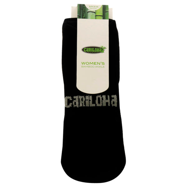 Bamboo Ankle Socks - Black-Gray by Cariloha for Women - 1 Pair Socks (S/M)