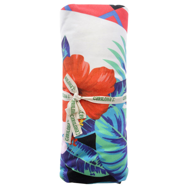 Round Bamboo Beach Towel - Floral Stripe by Cariloha for Unisex - 1 Pc Towel