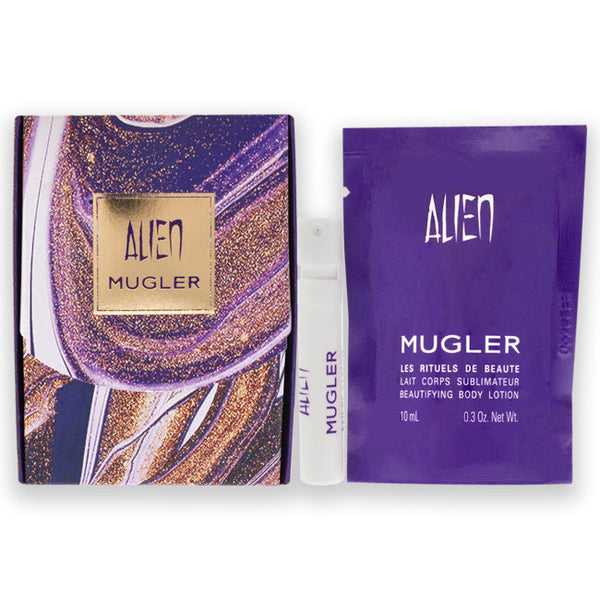 Thierry Mugler Alien by Thierry Mugler for Women - 2 Pc Gift Set 0.04oz EDP Spray, 0.3oz Beautifying Body Lotion