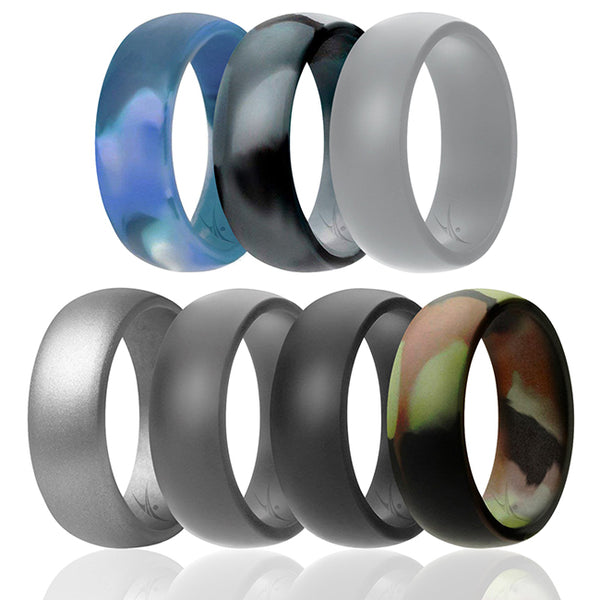 Silicone Wedding Ring Set - Camo by ROQ for Men - 7 x 15 mm Ring