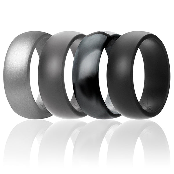 Silicone Wedding Ring - Black-Camo by ROQ for Men - 4 x 12 mm Ring
