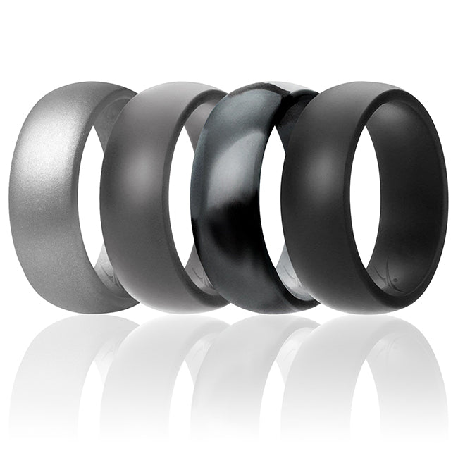 Silicone Wedding Ring - Black-Camo by ROQ for Men - 4 x 12 mm Ring