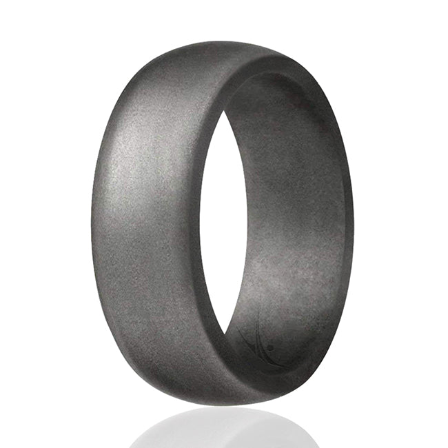 Silicone Wedding Ring - Silver by ROQ for Men - 10 mm Ring