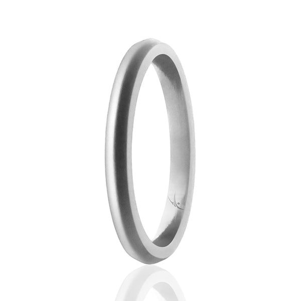 Silicone Wedding Stackble Point Single Ring - Silver by ROQ for Women - 8 mm Ring
