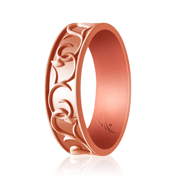 Silicone Wedding Flower Ring - Rose Gold by ROQ for Women - 11 mm Ring