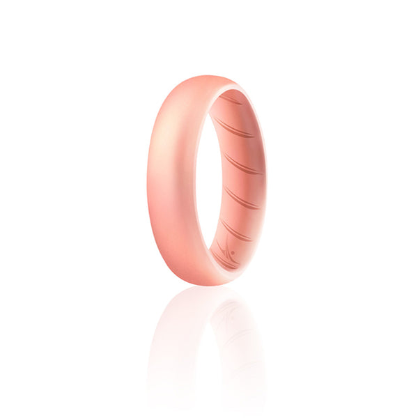Silicone Wedding BR Solid Ring - Basic-Rose-Gold by ROQ for Women - 5 mm Ring