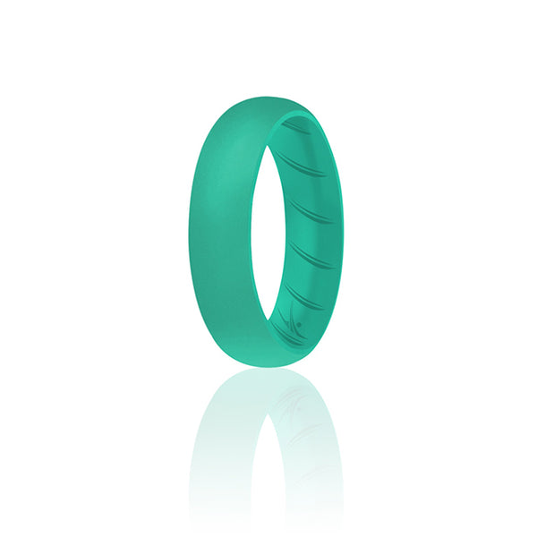 Silicone Wedding BR Solid Ring - Basic-Turquoise by ROQ for Women - 6 mm Ring