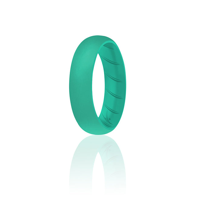 Silicone Wedding BR Solid Ring - Basic-Turquoise by ROQ for Women - 10 mm Ring