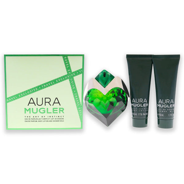 Thierry Mugler Aura Mugler by Thierry Mugler for Women - 3 Pc Gift Set 1.7oz EDP Spray (Refillable), 1.7oz Body Lotion, 1.7oz Shower Gel