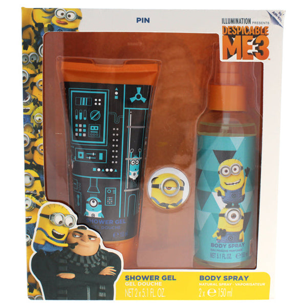 Air Val International Despicable Me 3 by Air-Val International for Kids - 2 Pc Gift Set 5.1oz Body Spray, 5.1oz Shower Gel