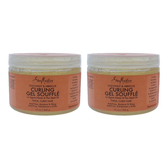 Shea Moisture Coconut & Hibiscus Curling Gel Souffle - Pack of 2 by Shea Moisture for Unisex - 12 oz Gel