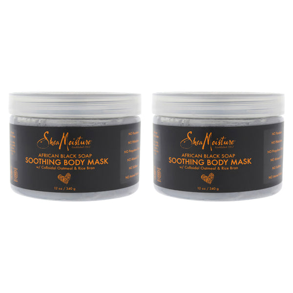 Shea Moisture African Black Soap Soothing Body Mask - Pack of 2 by Shea Moisture for Unisex - 12 oz Mask