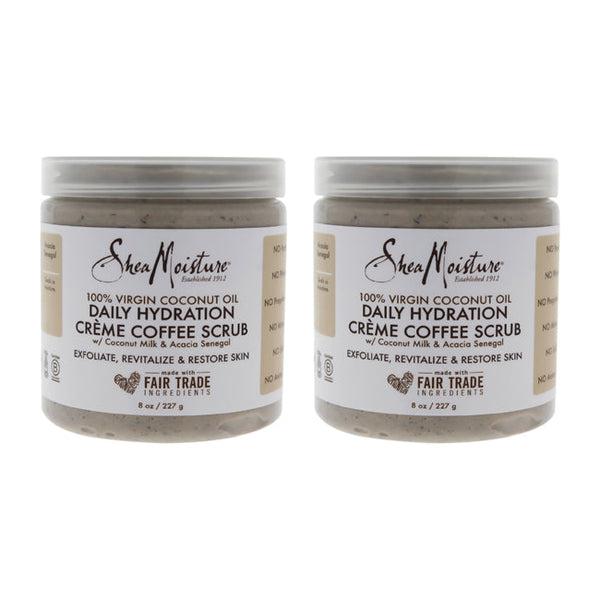 Shea Moisture 100 Percent Virgin Coconut Oil Daily Hydration Creme Coffee Scrub - Pack of 2 by Shea Moisture for Unisex - 8 oz Scrub