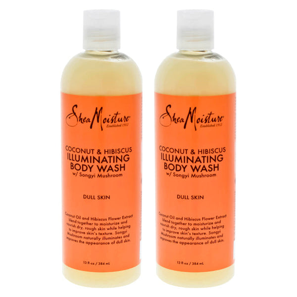 Shea Moisture Coconut & Hibiscus Shea Butter Wash Brightening & Toning - Pack of 2 by Shea Moisture for Unisex - 13 oz Body Wash