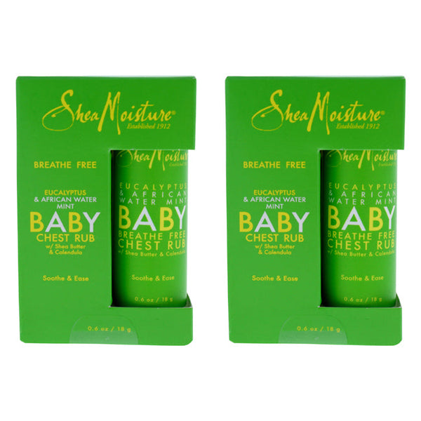 Shea Moisture Eucalyptus and African Water Mint Baby Chest Rub - Pack of 2 by Shea Moisture for Unisex - 0.6 oz Ointment