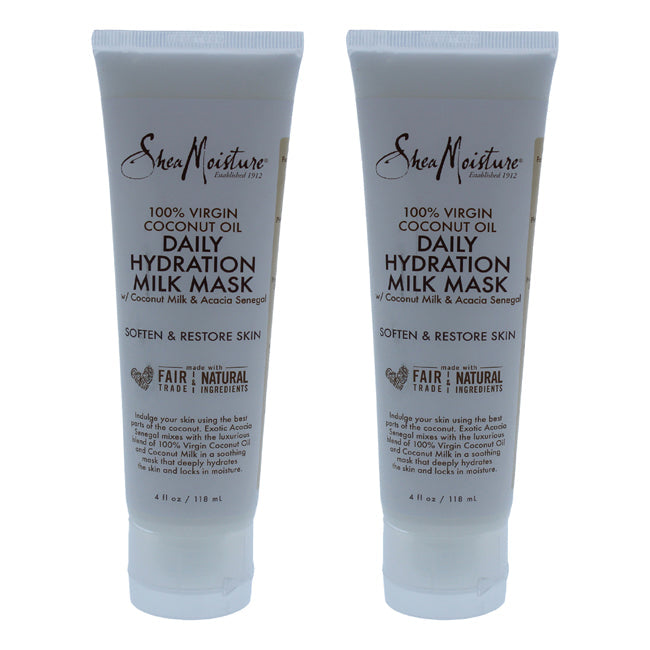 Shea Moisture 100% Virgin Coconut Oil Daily Hydration Milk Mask - Pack of 2 by Shea Moisture for Unisex - 4 oz Mask