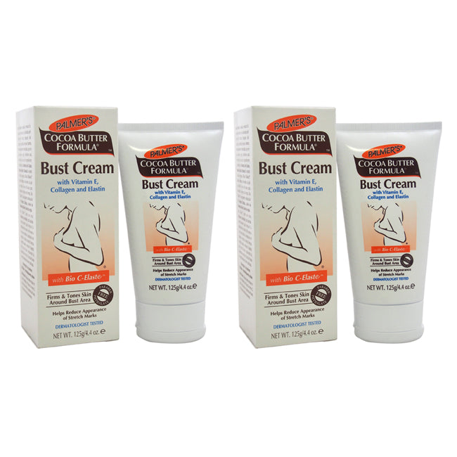 Palmers Cocoa Butter Formula Bust Cream With Vitamin E Collagen And Elastin - Pack of 2 by Palmers for Unisex - 4.4 oz Cream