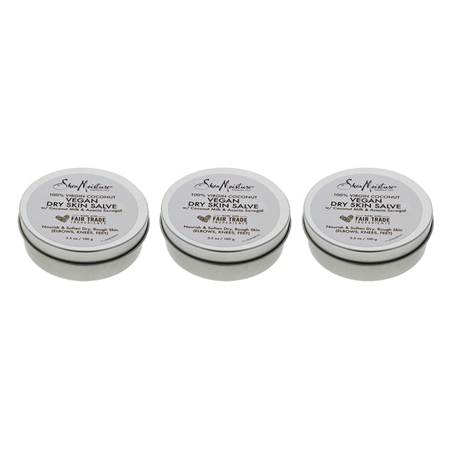 Shea Moisture 100 Percent Virging Coconut Vegan Dry Skin Salve Balm by Shea Moisture for Unisex - 3.5 oz Balm - Pack of 3