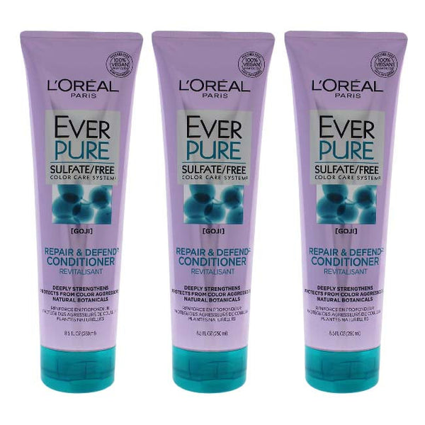 LOreal Paris EverPure Goji Repair Defend Conditioner by LOreal Paris for Unisex - 8.5 oz Conditioner - Pack of 3