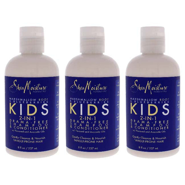 Shea Moisture Marshmallow Root and Blueberries Kids 2-In-1 Shampoo and Conditioner by Shea Moisture for Kids - 8 oz Shampoo and Conditioner - Pack of 3