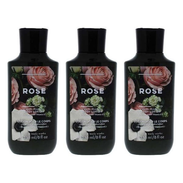 Bath and Body Works Rose Super Smooth by Bath and Body Works for Women - 8 oz Body Lotion - Pack of 3