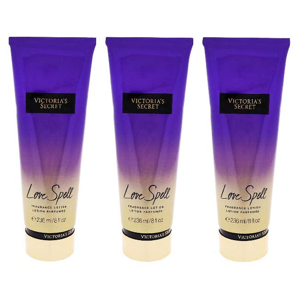 Victorias Secret Love Spell Fragrance Lotion by Victorias Secret for Women - 8 oz Body Lotion - Pack of 3