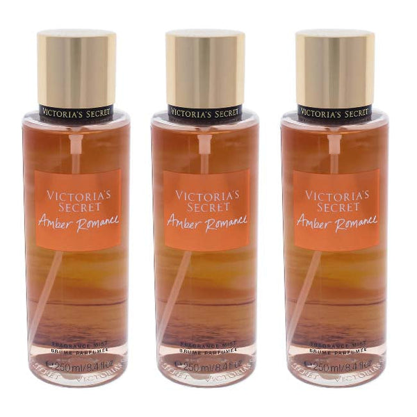 Victoria's Secret Amber Romance by Victorias Secret for Women - 8.4 oz Fragrance Mist - Pack of 3