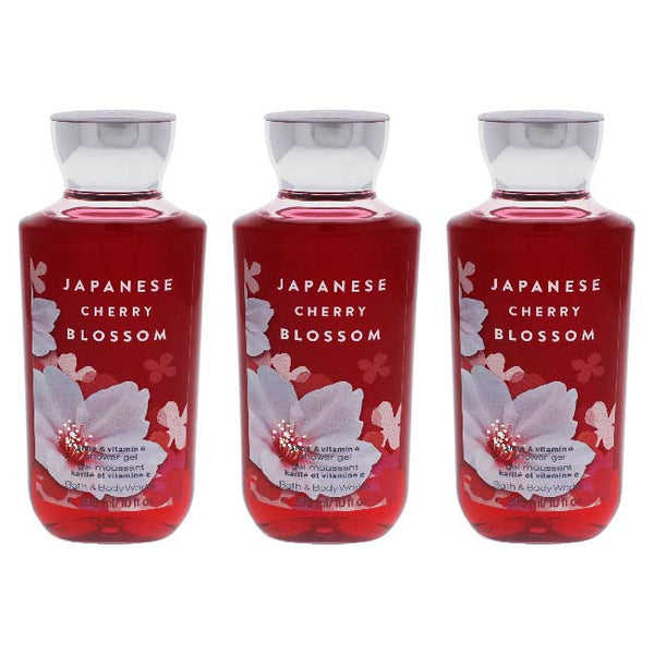 Bath & Body Works Japanese Cherry Blossom by Bath and Body Works for Women - 10 oz Shower Gel - Pack of 3