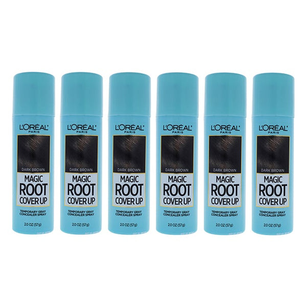 LOreal Paris Magic Root Cover Up Temporary Gray Concealer Spray - Dark Brown by LOreal Paris for Women - 2 oz Hair Color - Pack of 6