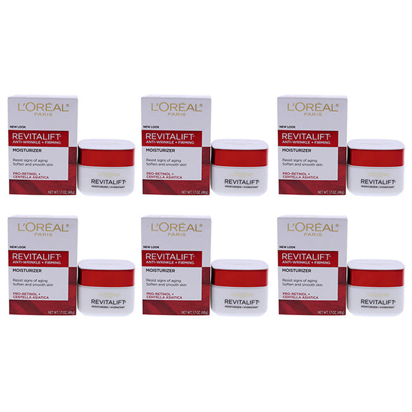 LOreal Professional Revitalift Anti-Wrinkle and Firming Moisturizer Cream by LOreal Professional for Unisex - 1.7 oz Cream - Pack of 6