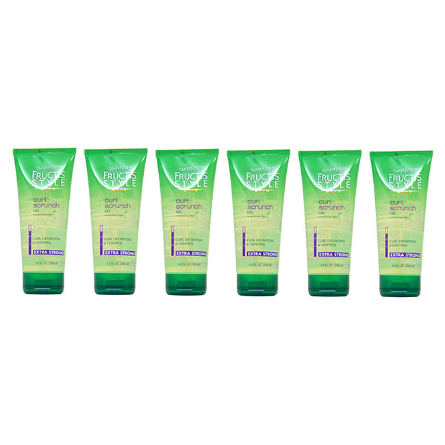 Garnier Fructis Style Curl Scrunch Gel Curl Definition Control Extra Strong by Garnier for Unisex - 6.8 oz Gel - Pack of 6