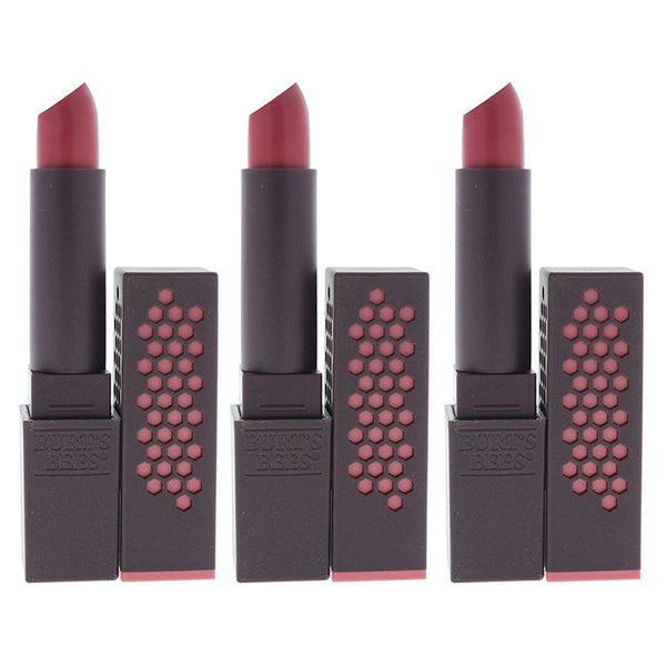 Burts Bees Glossy Lipstick - 516 Rose Falls by Burts Bees for Women - 0.12 oz Lipstick - Pack of 3