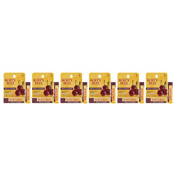 Burts Bees Wild Cherry Moisturizing Lip Balm Blister by Burts Bees for Unisex - 0.15 oz Lip Balm - Pack of 6