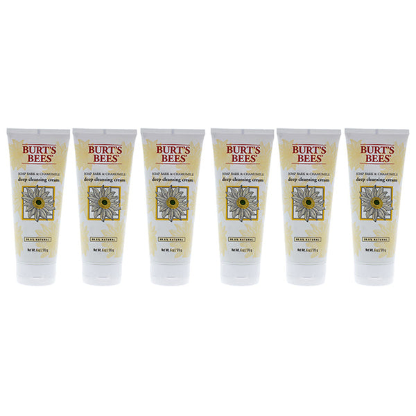 Burts Bees Soap Bark and Chamomile Deep Cleansing Cream by Burts Bees for Unisex - 6 oz Soap - Pack of 6